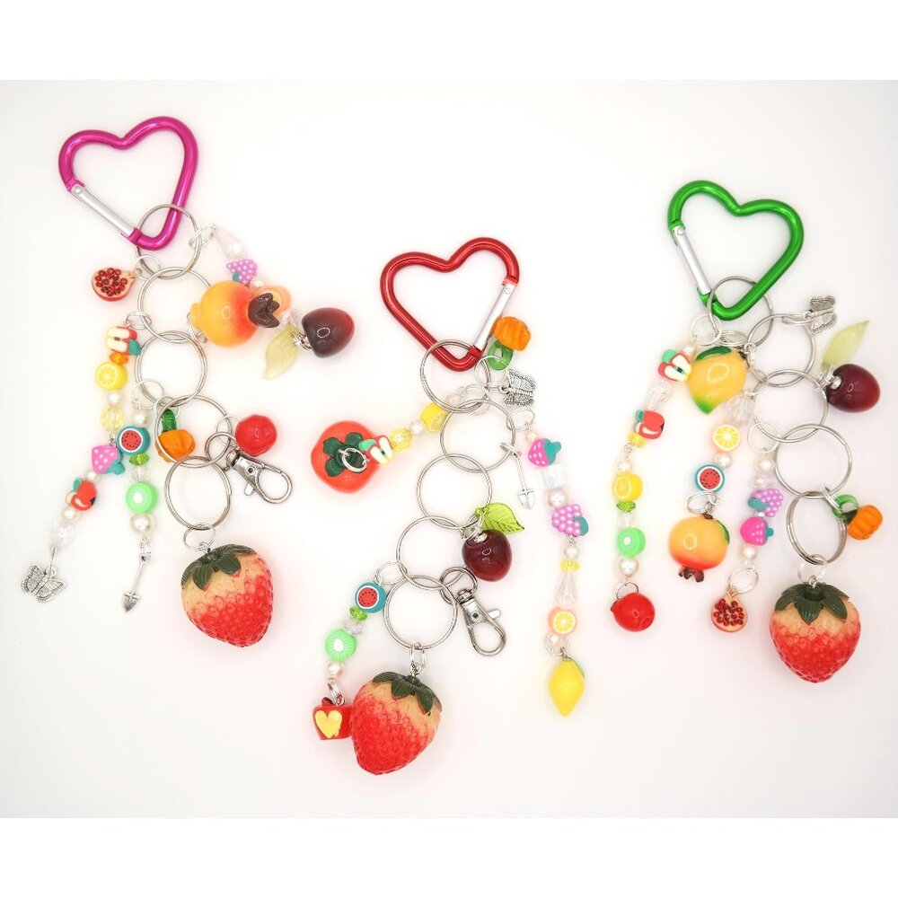 The Fruits Heart Carabiner Keychains